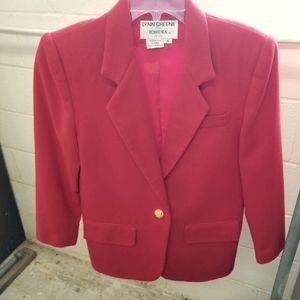Vintage Lynn Greene 4P Red Wool Blazer Jacket